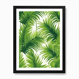 Palm Leaves Seamless Pattern Art Print