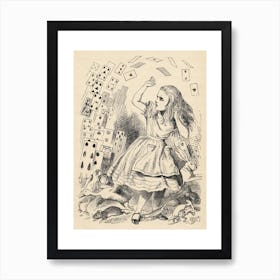 Alice And The Pack Of Cards Art Print