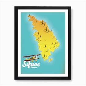 Sifonas Greece Travel map Poster