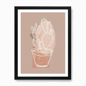 Cactus In A Pot Art Print