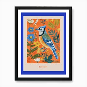 Spring Birds Poster Blue Jay 1 Art Print