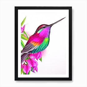 Anna S Hummingbird Marker Art Art Print