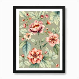 Floral Pattern 2 Art Print