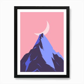 Moon And Mountain 2 Art Print