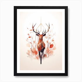 Deer Minimalist Abstract 3 Art Print