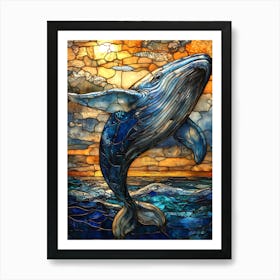Stunning Stained Glass Whale 12 Art Print