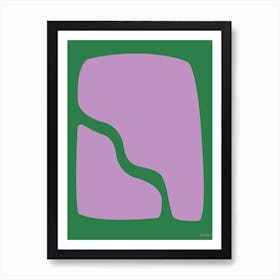 Floating Entity Lilac And Green Contemporary Abstract Colourful Art Print