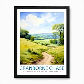 Cranborne Chase Aonb Print English Countryside Art Rural Landscape Poster Dorset Wiltshire Scenery Wall Decor Uk Nature Reserve Illustration 1 Art Print