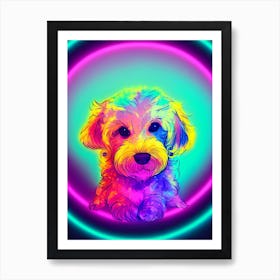 Neon Goldendoodle Art Print