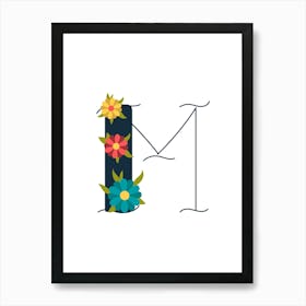 Living Room Floral Letters 13 Art Print