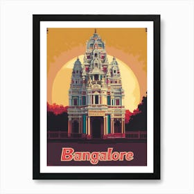 Aihrgdesign A Mid Century Modern Travel Poster For Bangalore Art Print