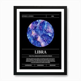 Opal Crystal Gem, Libra Zodiac Sign Art Print