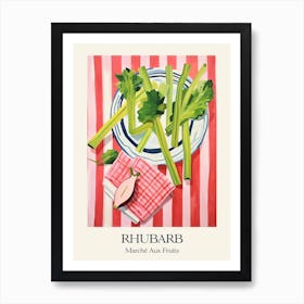 Marche Aux Fruits Rhubarb Fruit Summer Illustration 3 Affiche