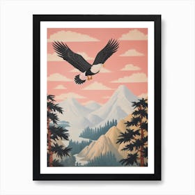 Vintage Japanese Inspired Bird Print Bald Eagle 6 Art Print