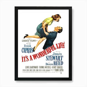 James Stewart Movie Poster, Its A Wonderful Life Art Print