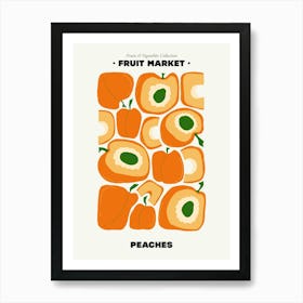 The Fruit Market Peaches Illustration Maximalist Art Print