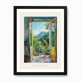 Dinosaur & The Balcony Painting 2 Poster Art Print