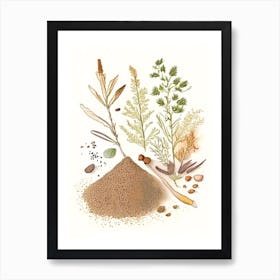 Gravel Root Spices And Herbs Pencil Illustration 2 Art Print