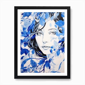 'Blue Leaves' 1 Art Print