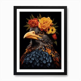 Bird With A Flower Crown Cowbird 3 Art Print