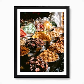 Herbs and spices at Food Market in Fes, Morocco | Colorful travel photography 1 Art Print