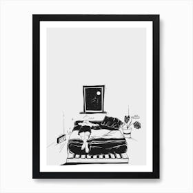 Lovesick Girl In Bed Art Print