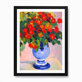 Firethorn Floral Abstract Block Colour 2 Flower Art Print