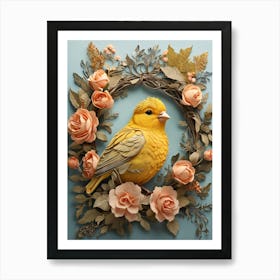 Bird In A Wreath 1 Art Print