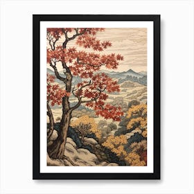 Sweet Cherry 2 Vintage Autumn Tree Print  Art Print