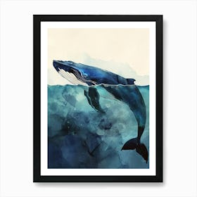 Whale animal illustration art Art Print