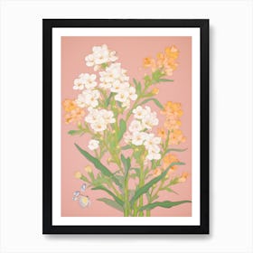 Freesias Flower Big Bold Illustration 2 Art Print