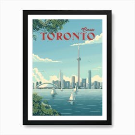 Toronto Skyline Sails Away Poster Art Print