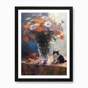 Aster With A Cat 3 Art Print