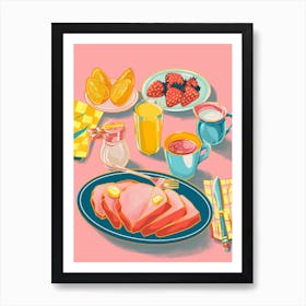 Breakfast Illustration Art Print