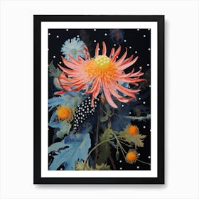 Surreal Florals Edelweiss 4 Flower Painting Art Print