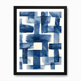 Blue And White Checkerboard Art Print