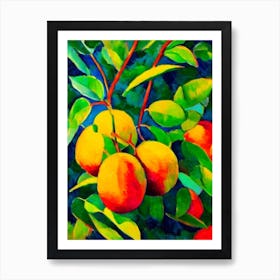 Mango 2 Fruit Vibrant Matisse Inspired Painting Fruit Art Print