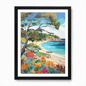 Little Cove Beach, Australia, Matisse And Rousseau Style 4 Art Print