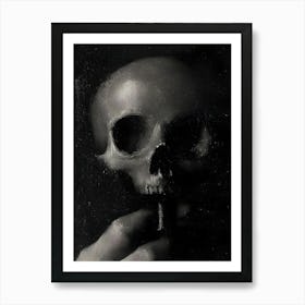 Dark Gothic Hand Holding A Skull Art Print