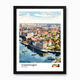 Copenhagen, Denmark, Geometric Illustration 2 Poster Art Print