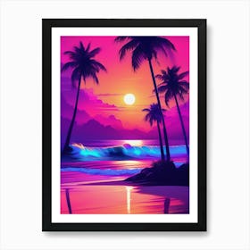 Sunset At The Beach 14 Art Print