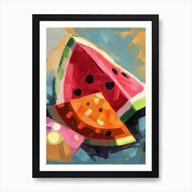 Watermelon Slice Oil Painting 2 Art Print