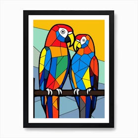 Parrots Abstract Pop Art 4 Art Print