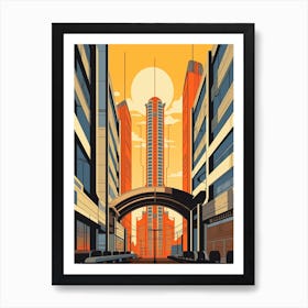 Umeda Sky Building, Japan Vintage Travel Art 1 Art Print