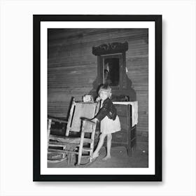 A Child Of Scarbrough S In Front Of Dresser, Laurel, Mississippi By Russell Lee Art Print