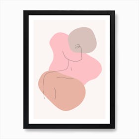 Abstract Face Line Modern Art Print