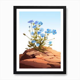 Forget Me Not, Sprouting From A Rock In The Dessert  (1) Art Print