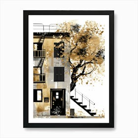 Illustration Of A Building Art Print