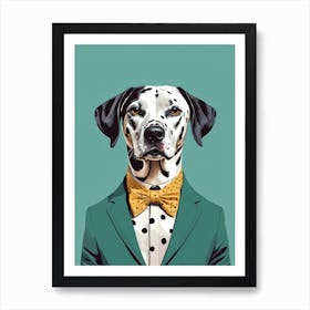 Dalmatian Dog Portrait In A Suit (33) Art Print