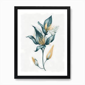 Minimal Lily Flower Painting (8) Art Print